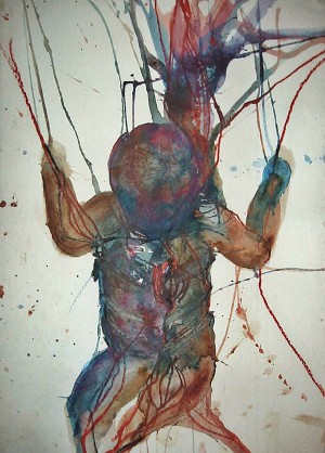 Aquarell mit Ölkreide Aquarell mit Ölkreide