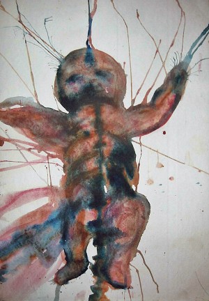 Aquarell mit Ölkreide Aquarell mit Ölkreide