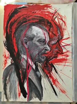 Hommage an Georg Trakl. (ACRYL/Kohle/Ölkreide (Mischtechnik) Hommage an Georg Trakl. (ACRYL/Kohle/Ölkreide (Mischtechnik)